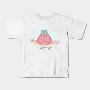 Stay Cozy Cat Kids T-Shirt